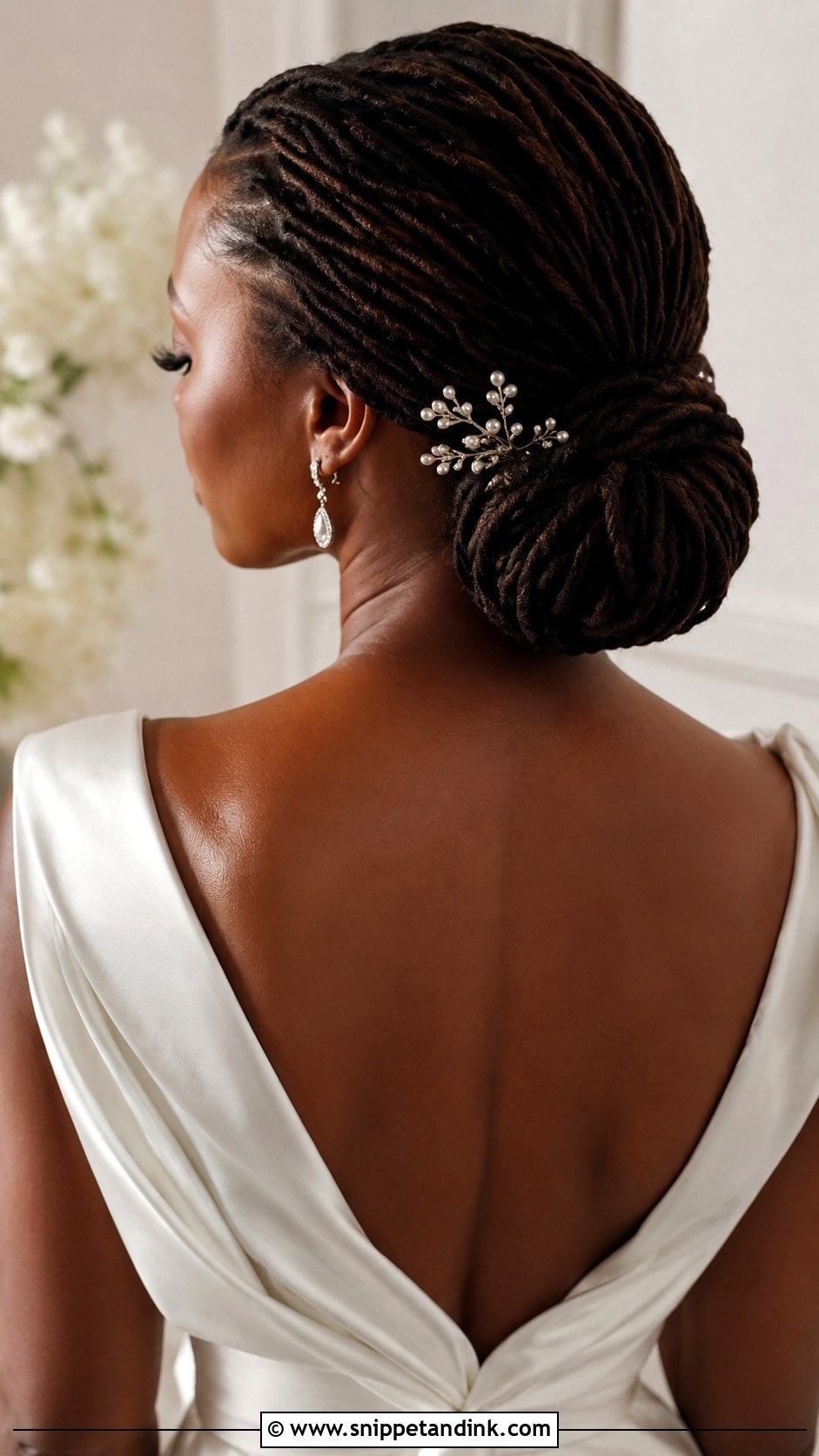 Loc Chignon - Snippet and Ink - 25 Locs Wedding Hairstyles Brides