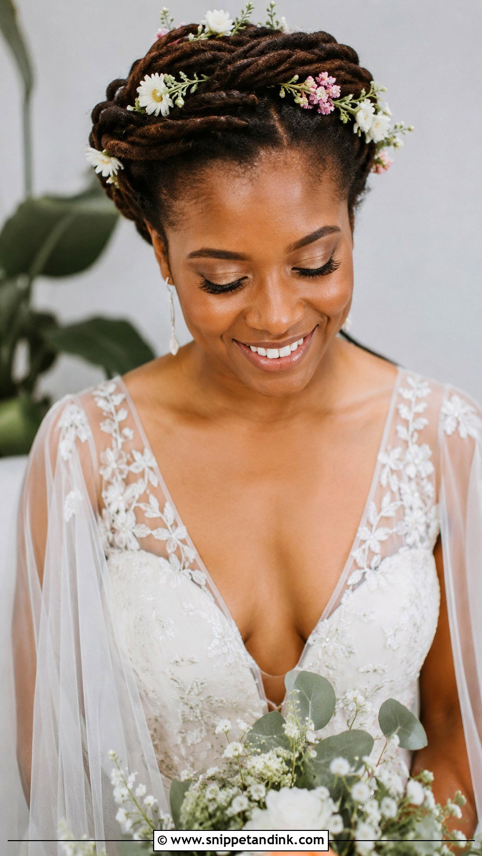 Loc Crown Braid - Snippet and Ink - 20 Loc Wedding Hairstyles Brides