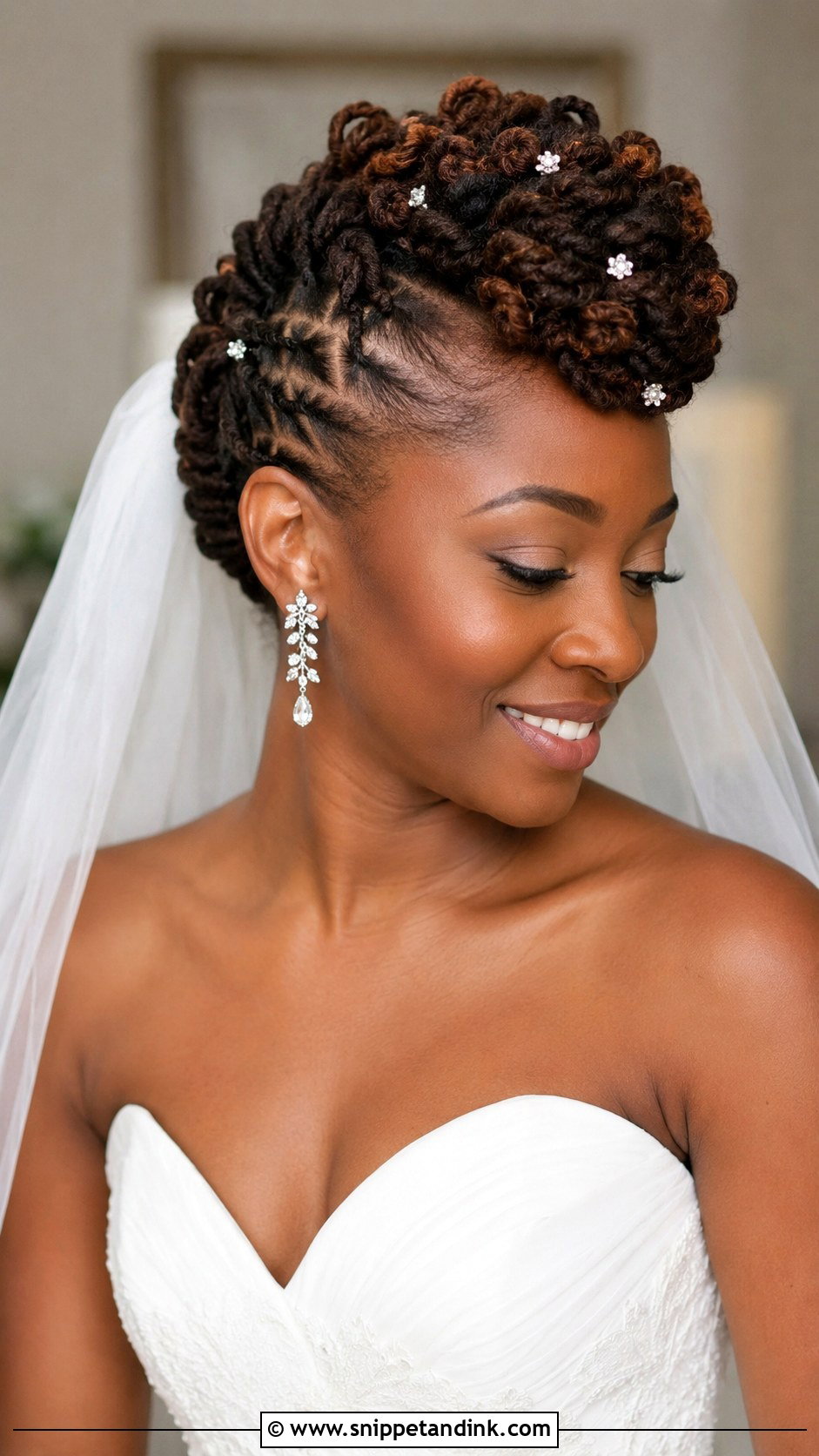 Loc Crown Braid - Snippet and Ink - 25 Locs Wedding Hairstyles Brides