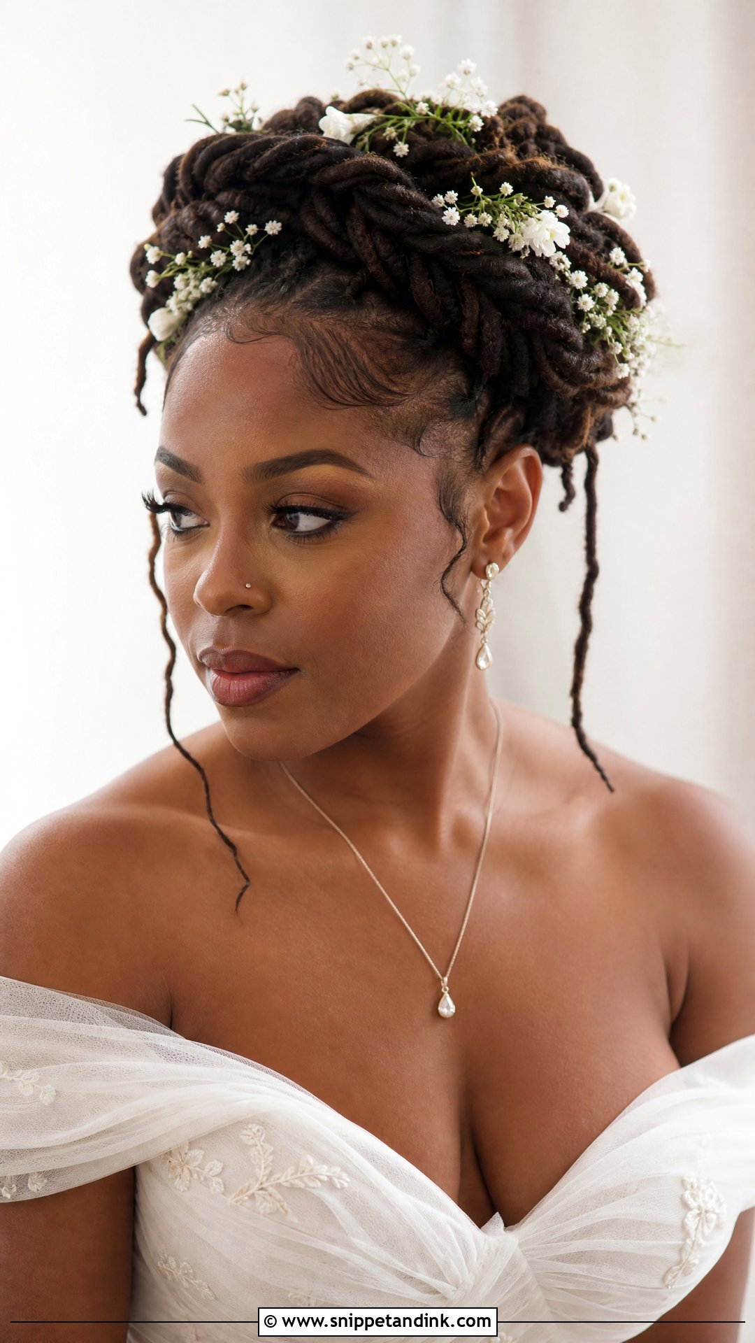Loc Crown Braid Halo - Snippet and Ink - 20 Loc Bridal Hairstyles
