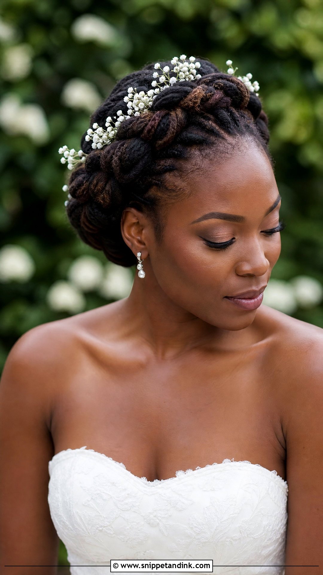 Loc Crown Braid Updo - Snippet and Ink - 20 Loc Wedding Hairstyles