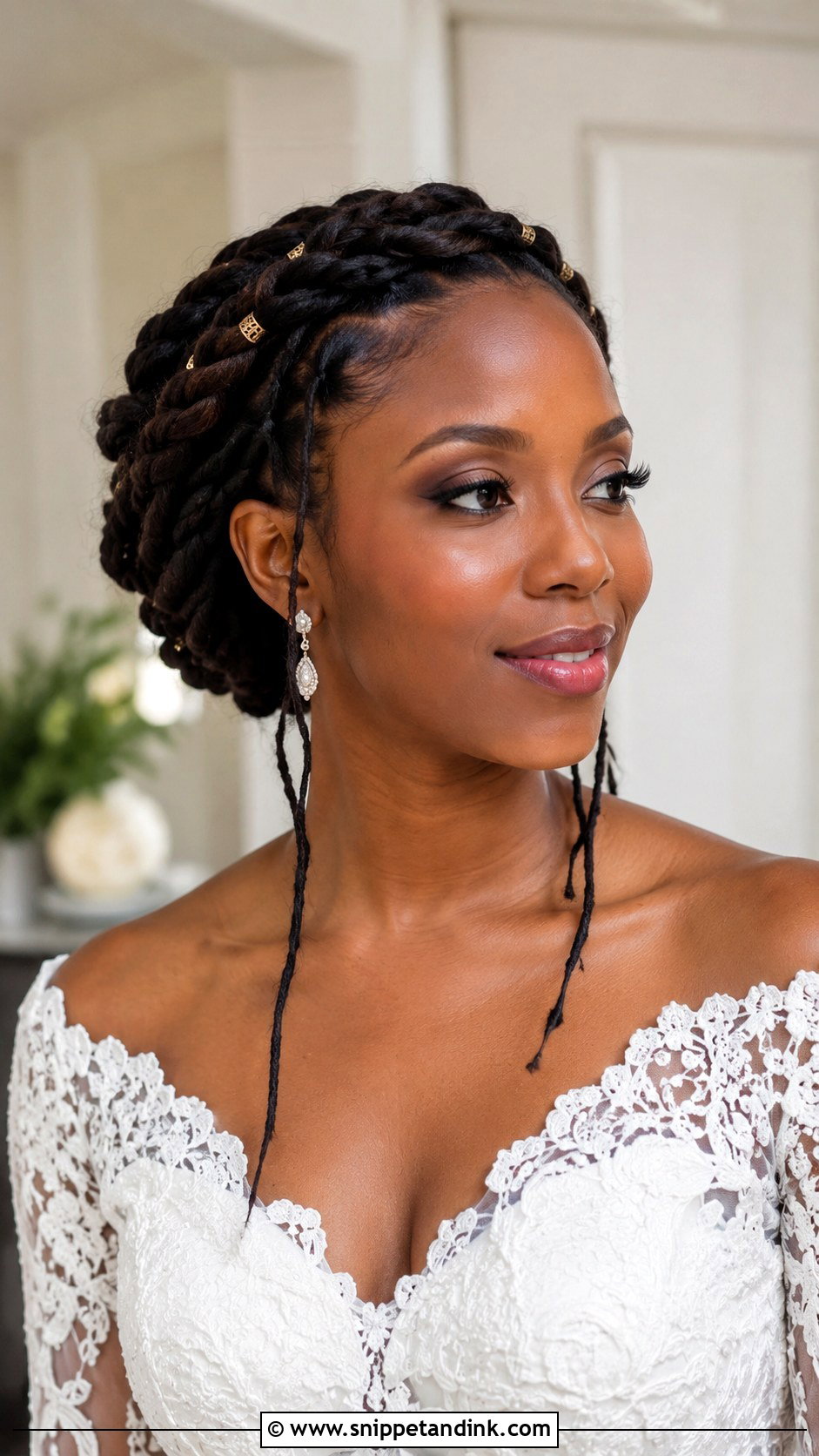 Loc Crown Braid Wedding Hairstyle - Snippet and Ink - 15 Wedding Locs Hairstyles Bridal Hair