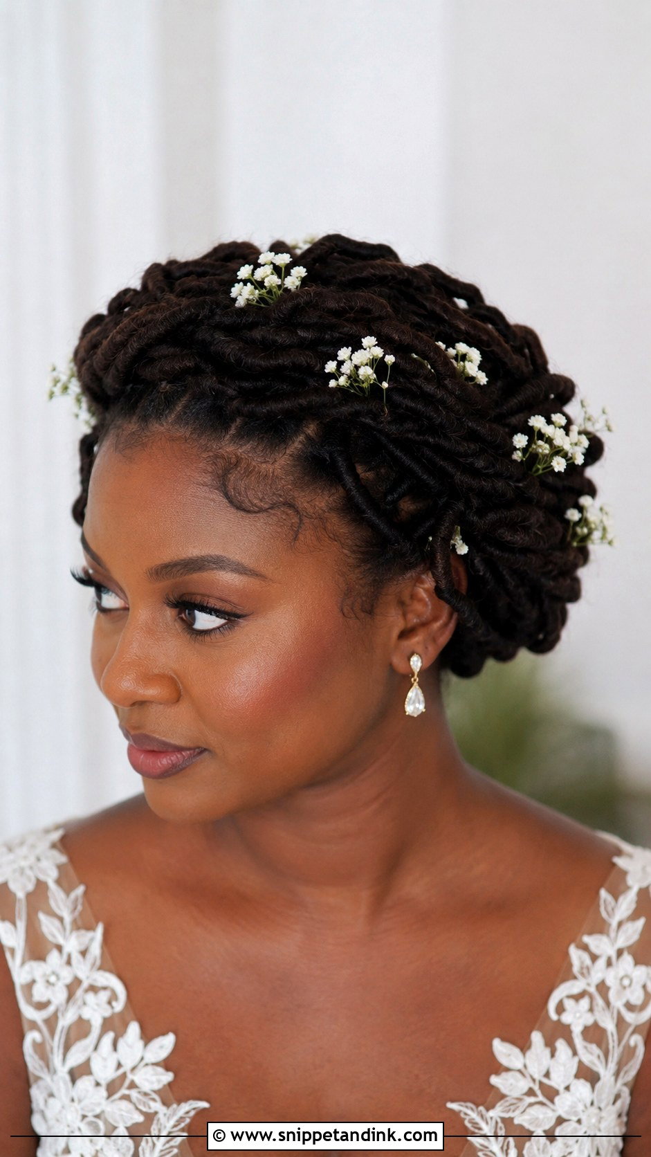 Loc Crown Braid for Brides - Snippet and Ink - 20 Dreadlocks Wedding Hairstyles Brides