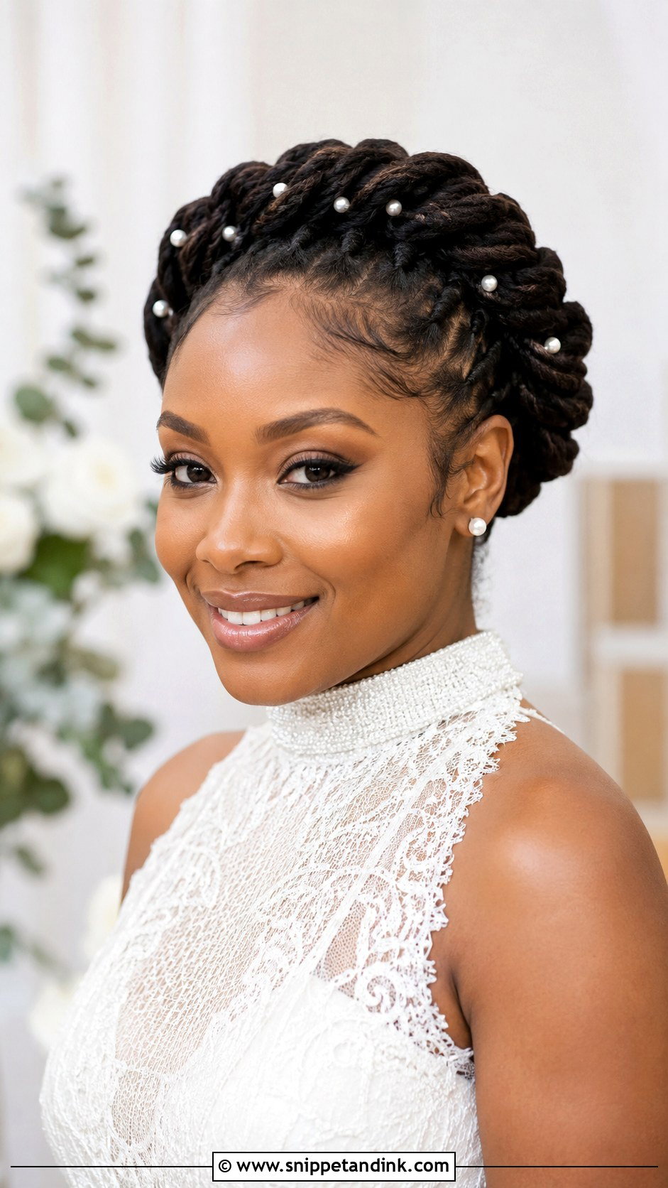 Loc Crown Wedding Hairstyle - Snippet and Ink - 20 Elegant Loc Styles Wedding Hairstyles