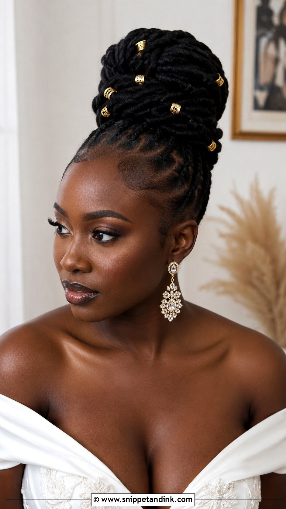 Loc Elephant Bun for Brides - Snippet and Ink - 20 Dreadlocks Wedding Hairstyles Brides