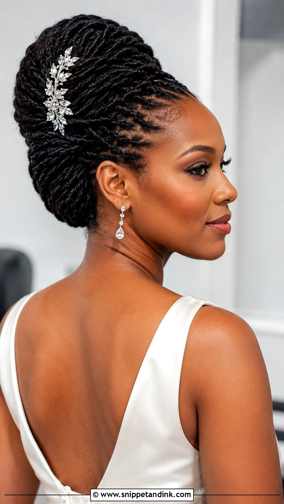 Loc French Roll - Snippet and Ink - 20 Loc Wedding Hairstyles Brides