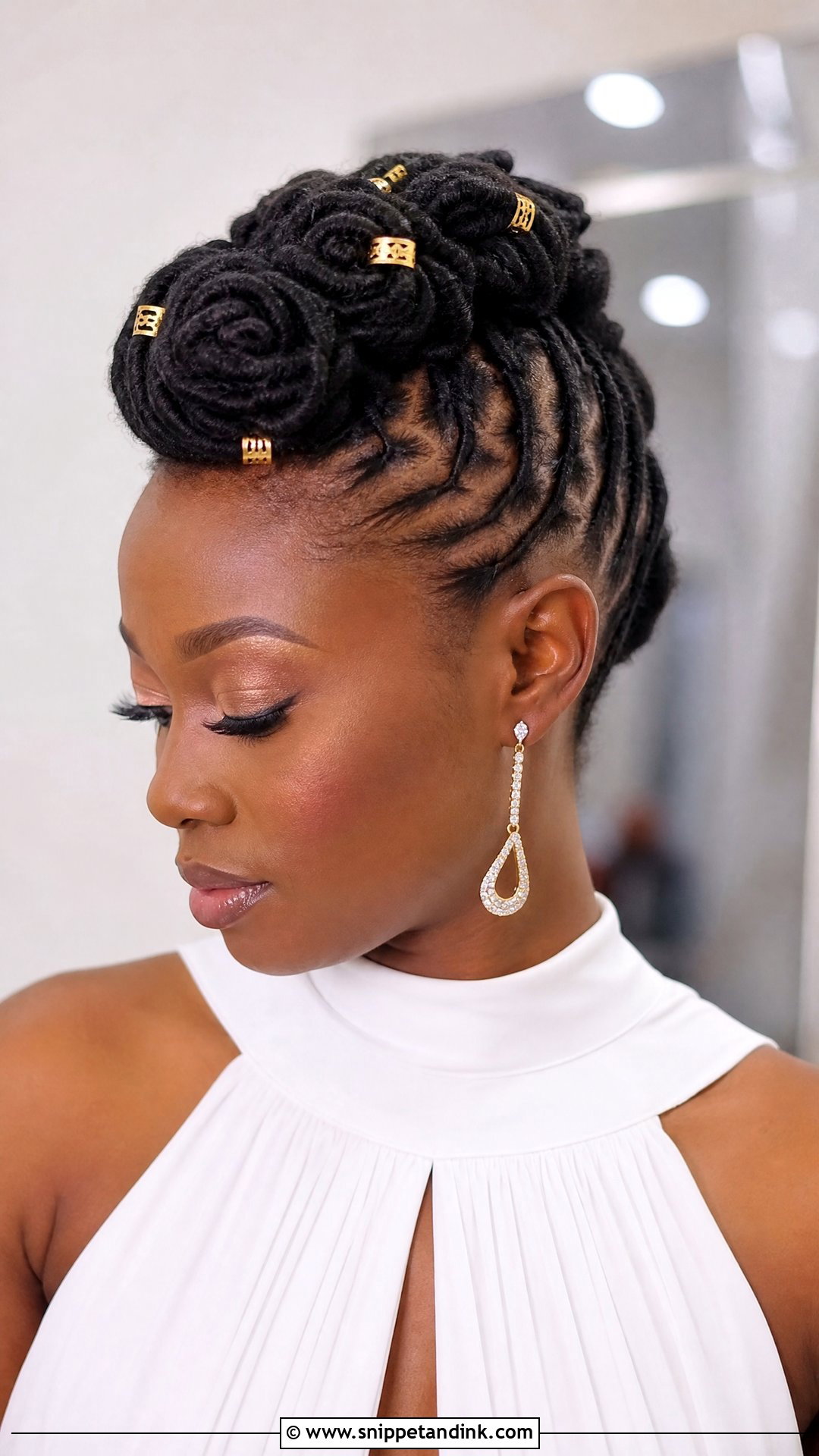 Loc Mohawk Updo - Snippet and Ink - 20 Loc Wedding Hairstyles
