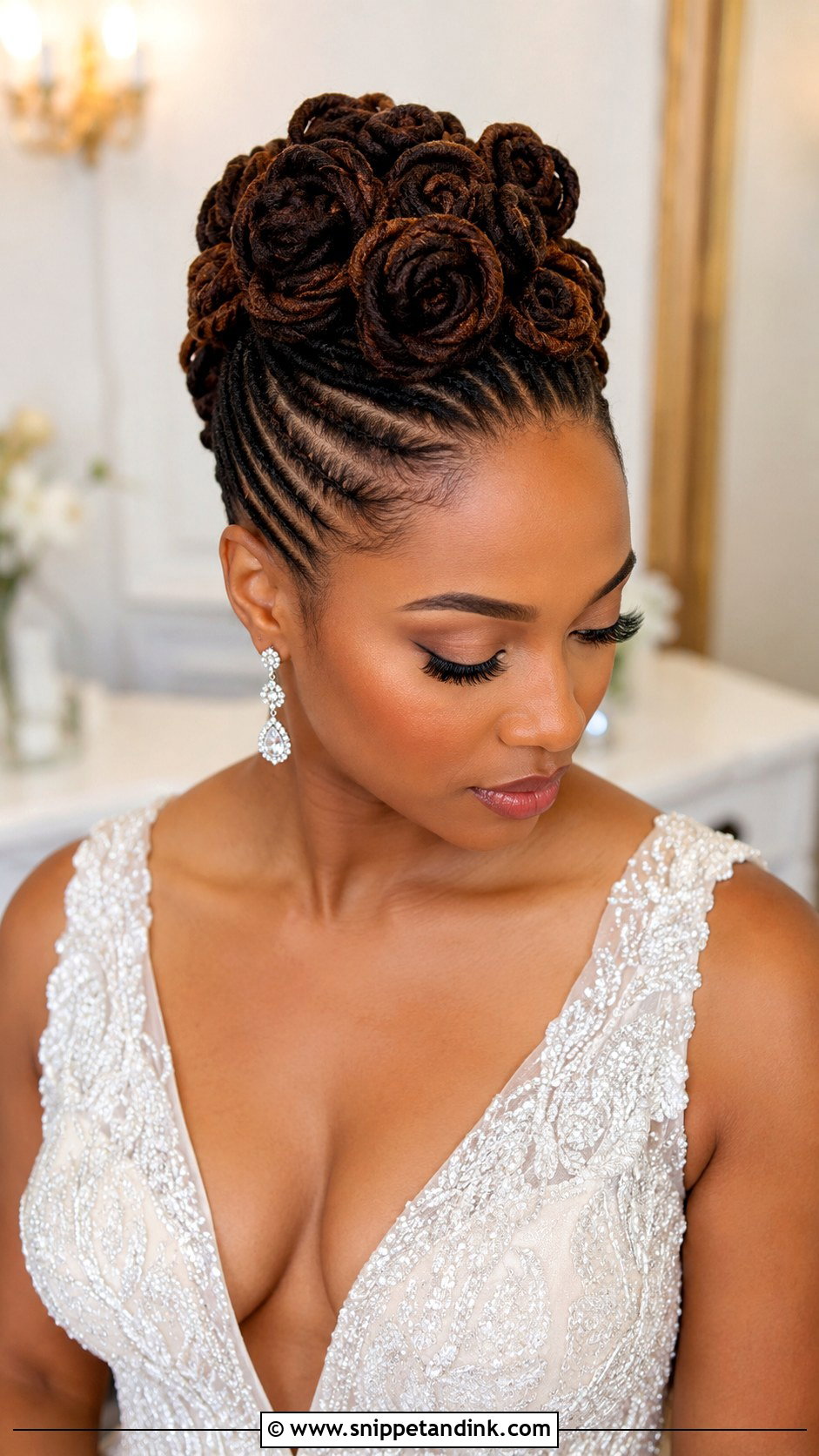 Loc Mohawk Updo - Snippet and Ink - 25 Bridal Locs Hairstyles