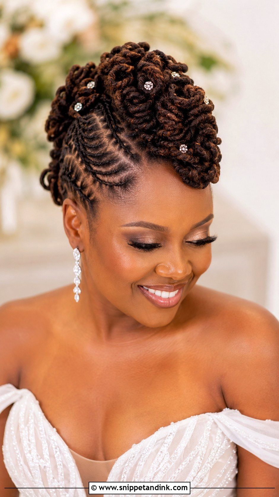 Loc Mohawk Updo - Snippet and Ink - 25 Locs Wedding Hairstyles Brides