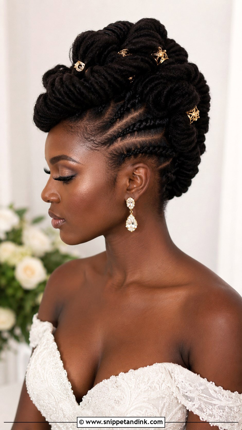 Loc Mohawk Updo for Brides - Snippet and Ink - 20 Dreadlocks Wedding Hairstyles Brides