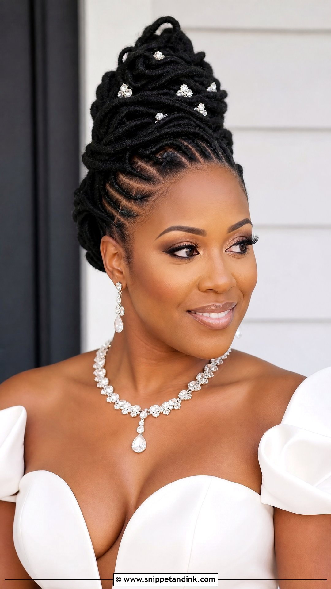 Loc Mohawk for the Bride - Snippet and Ink - 25 Bridal Dreadlock Hairstyles