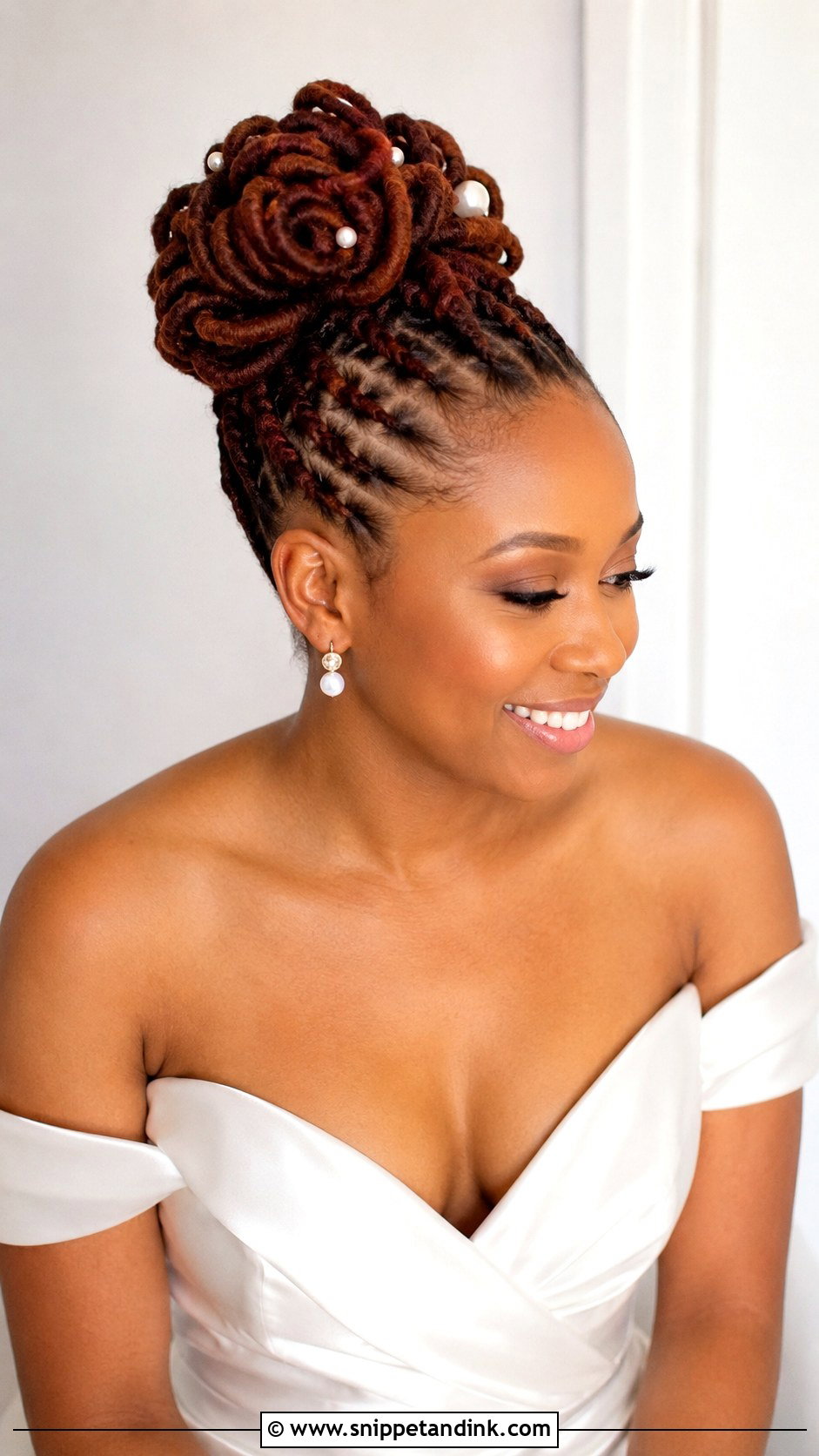 Loc Petal Bun - Snippet and Ink - 15 Wedding Locs Hairstyles Bridal Hair