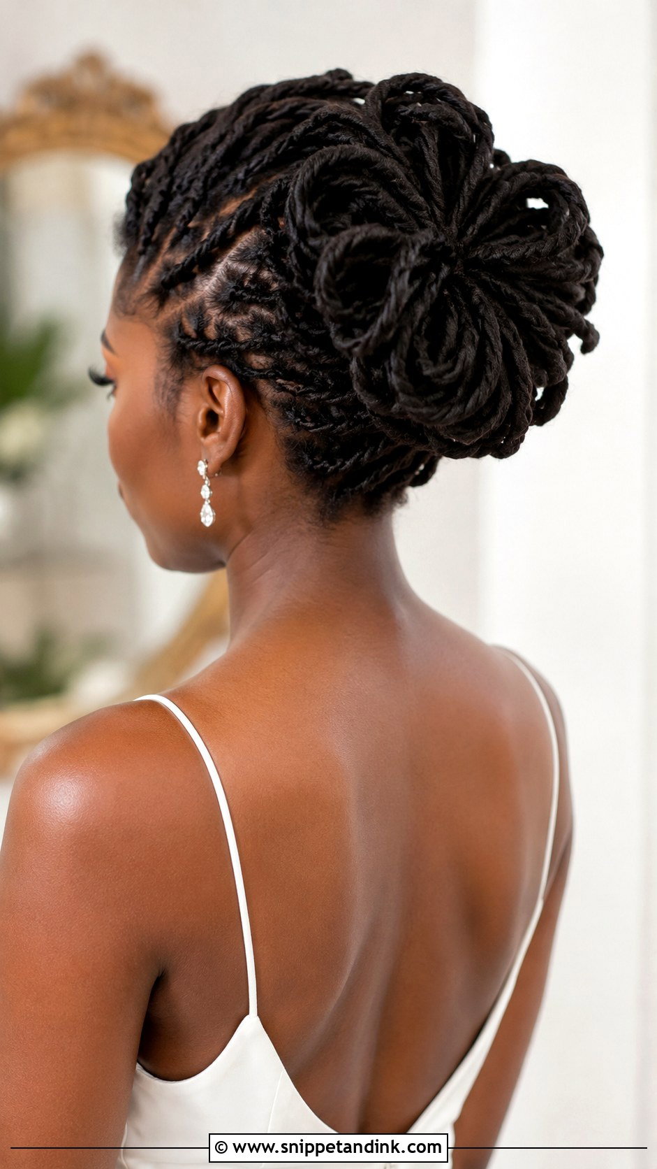 Loc Petal Bun - Snippet and Ink - 30 Dreadlock Wedding Hairstyles