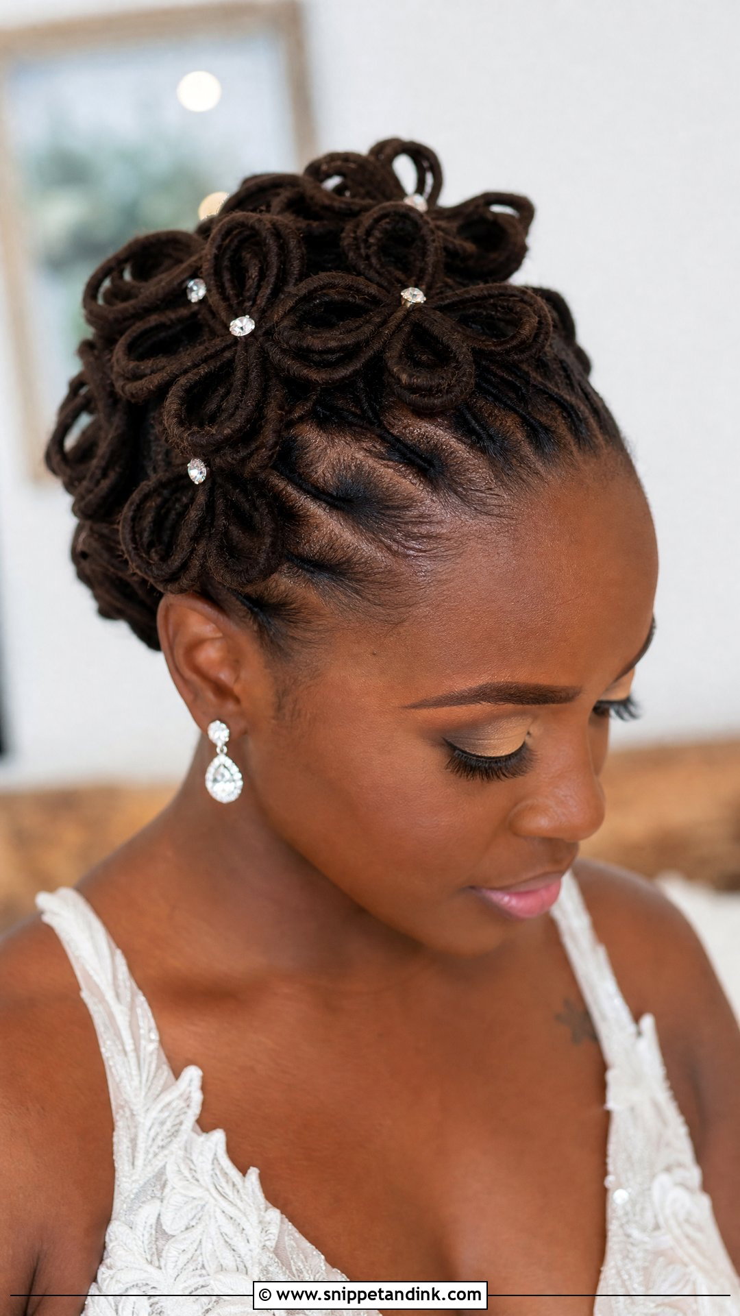 Loc Petal Wedding Updo - Snippet and Ink - 20 Wedding Hairstyles with Locs