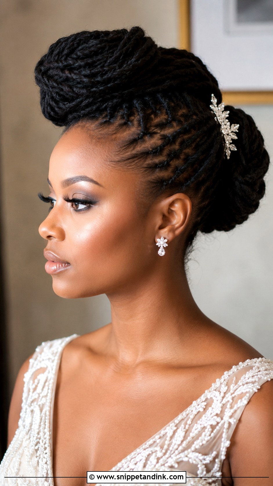 Loc Pompadour Updo for Brides - Snippet and Ink - 20 Dreadlocks Wedding Hairstyles Brides