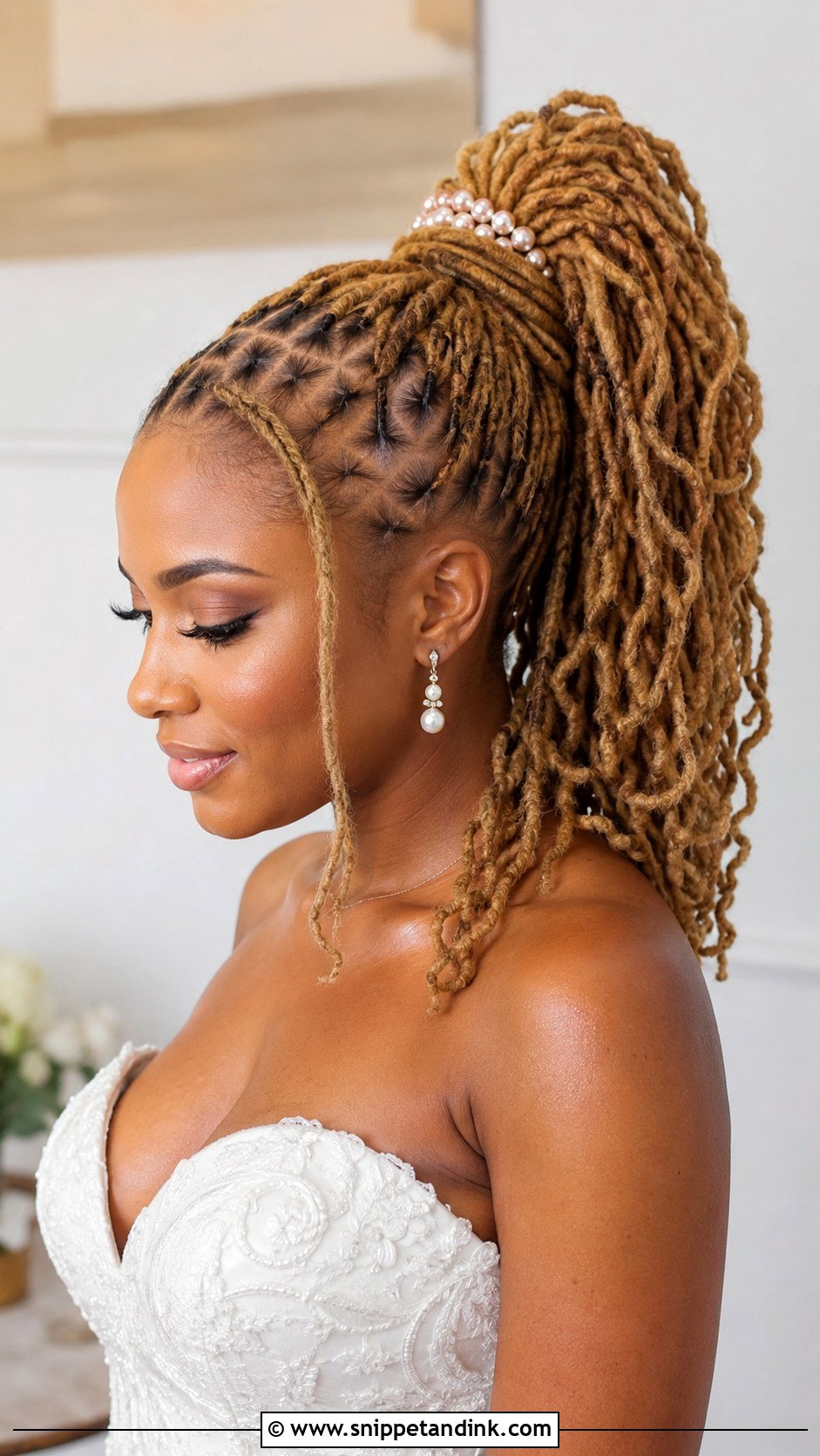 Loc Ponytail Wedding Hairstyle - Snippet and Ink - 20 Elegant Loc Styles Wedding Hairstyles