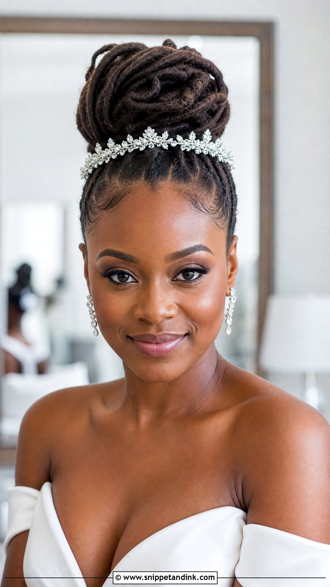 Loc Top Knot for Weddings - Snippet and Ink - 25 Bridal Dreadlock Hairstyles