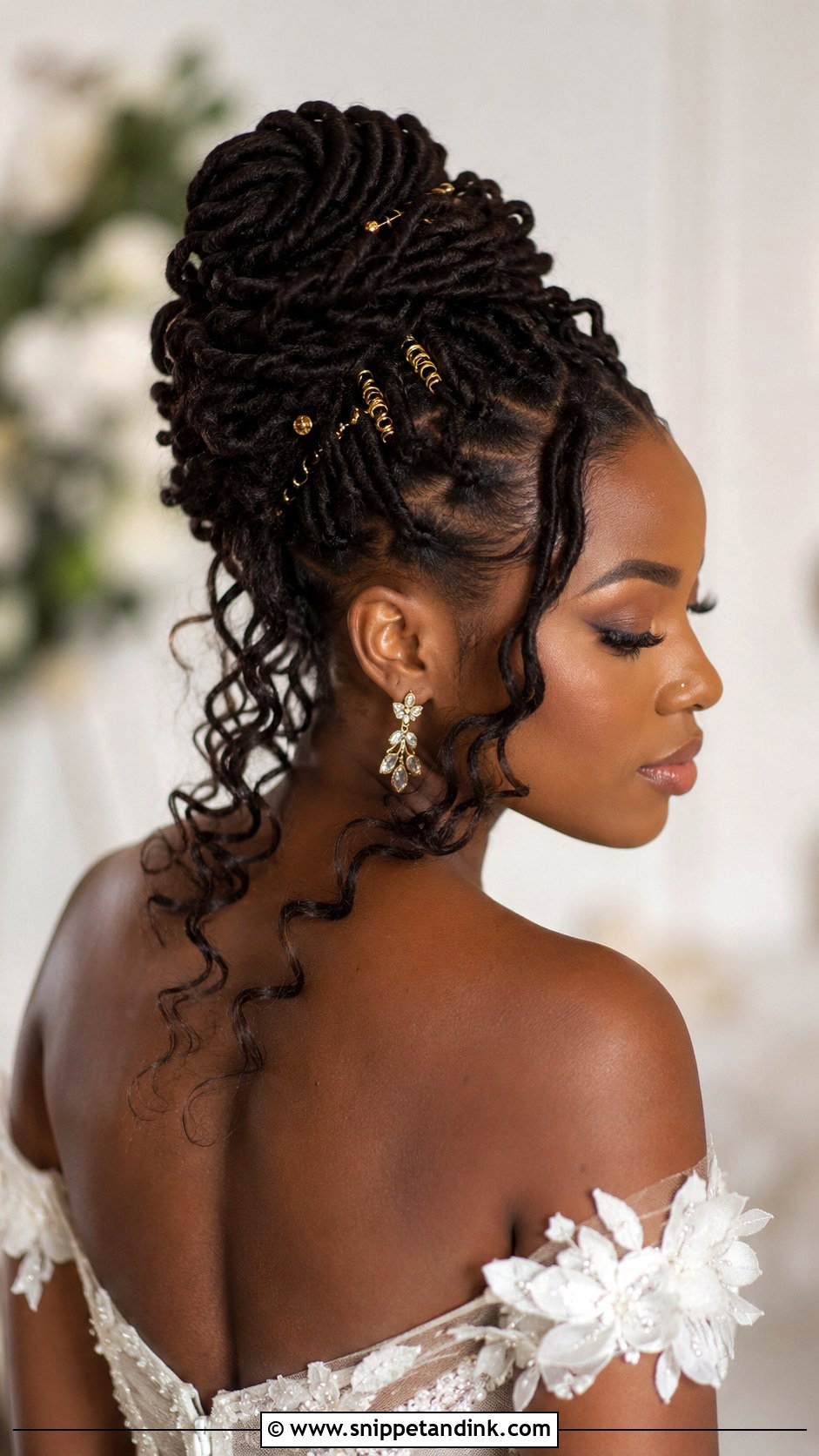 Loc Updo - Snippet and Ink - 20 Bridal Hair Updo Black Women Ideas