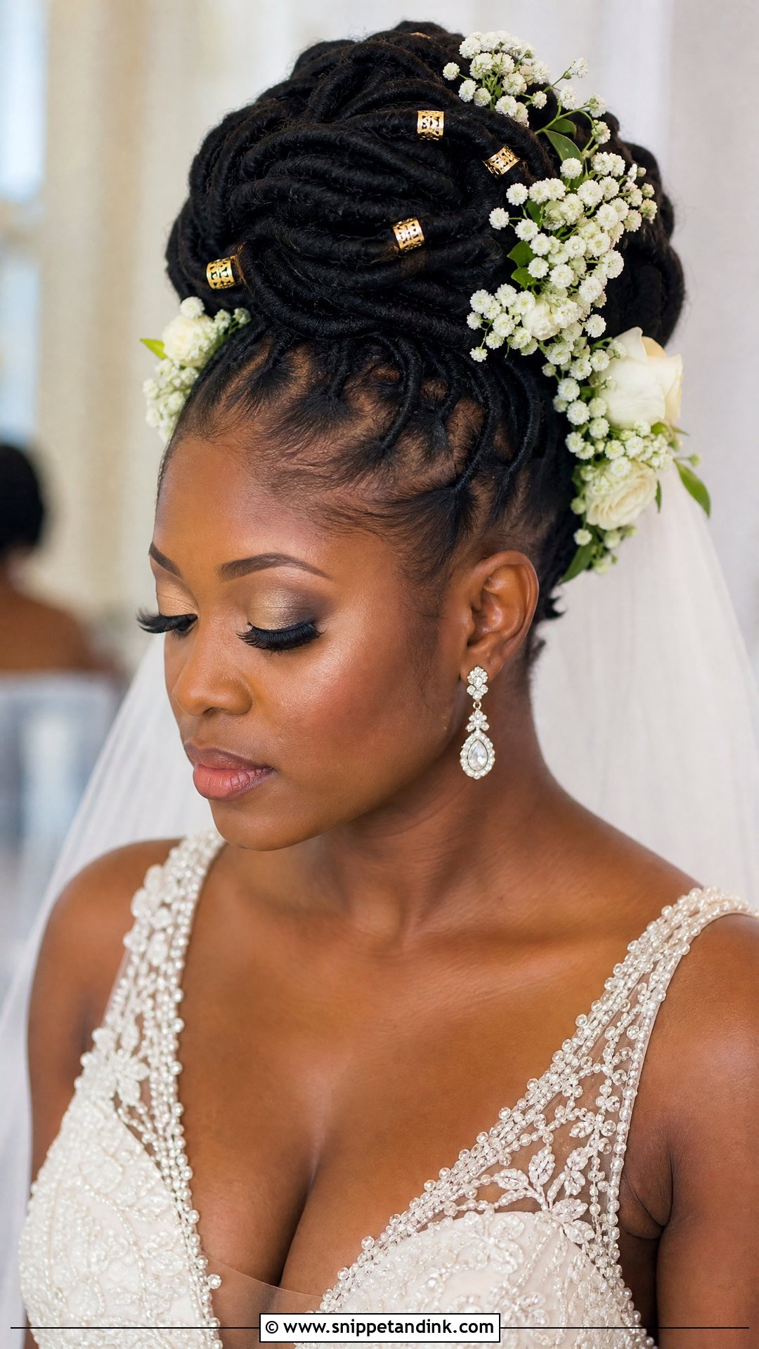 Loc Updo Wedding Hairstyle - Snippet and Ink - 30 Curly Wedding Hairstyles