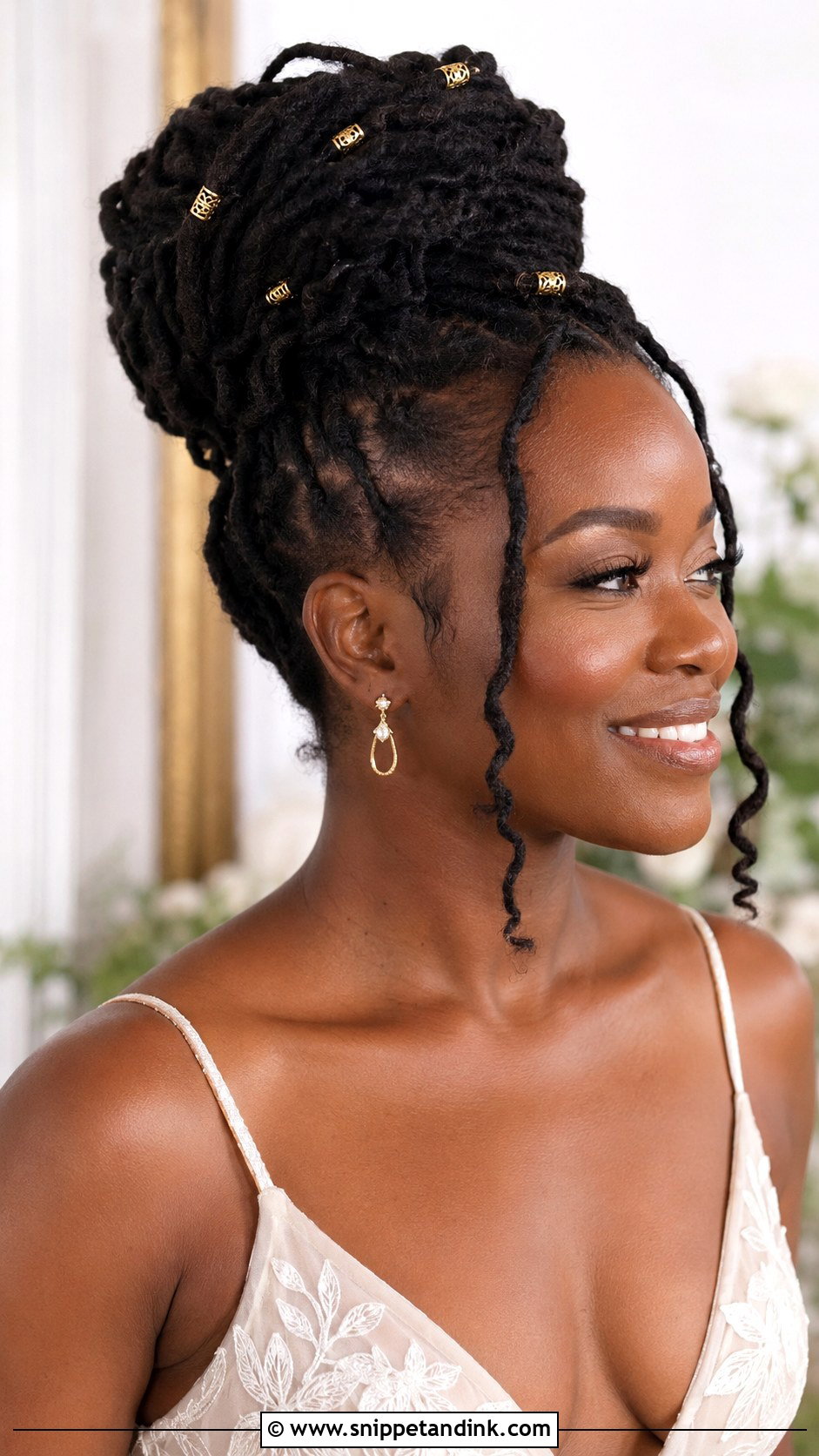 Loc Updo Wedding Hairstyle - Snippet and Ink - 15 Lesbian Wedding Hairstyles