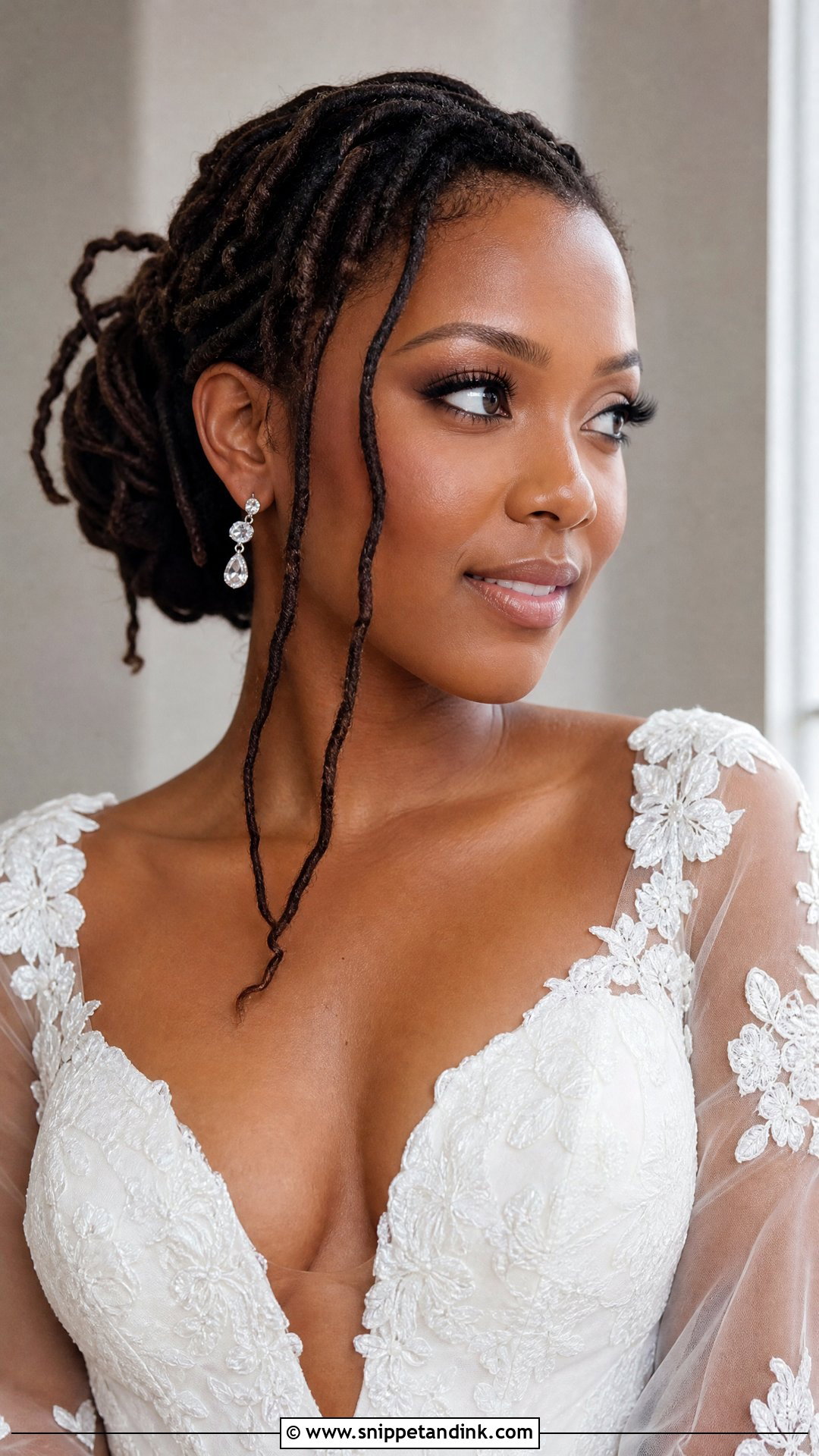 Loc Updo With Face Framing Pieces - Snippet and Ink - 20 Wedding Hairstyles for Locs