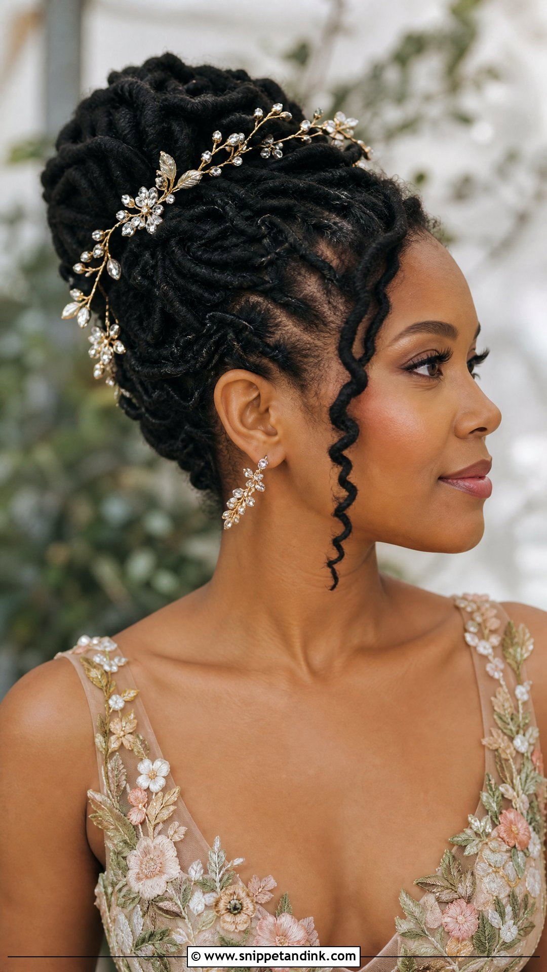 Loc Updo With Hair Vine - Snippet and Ink - 25 Bridal Dreadlock Hairstyles