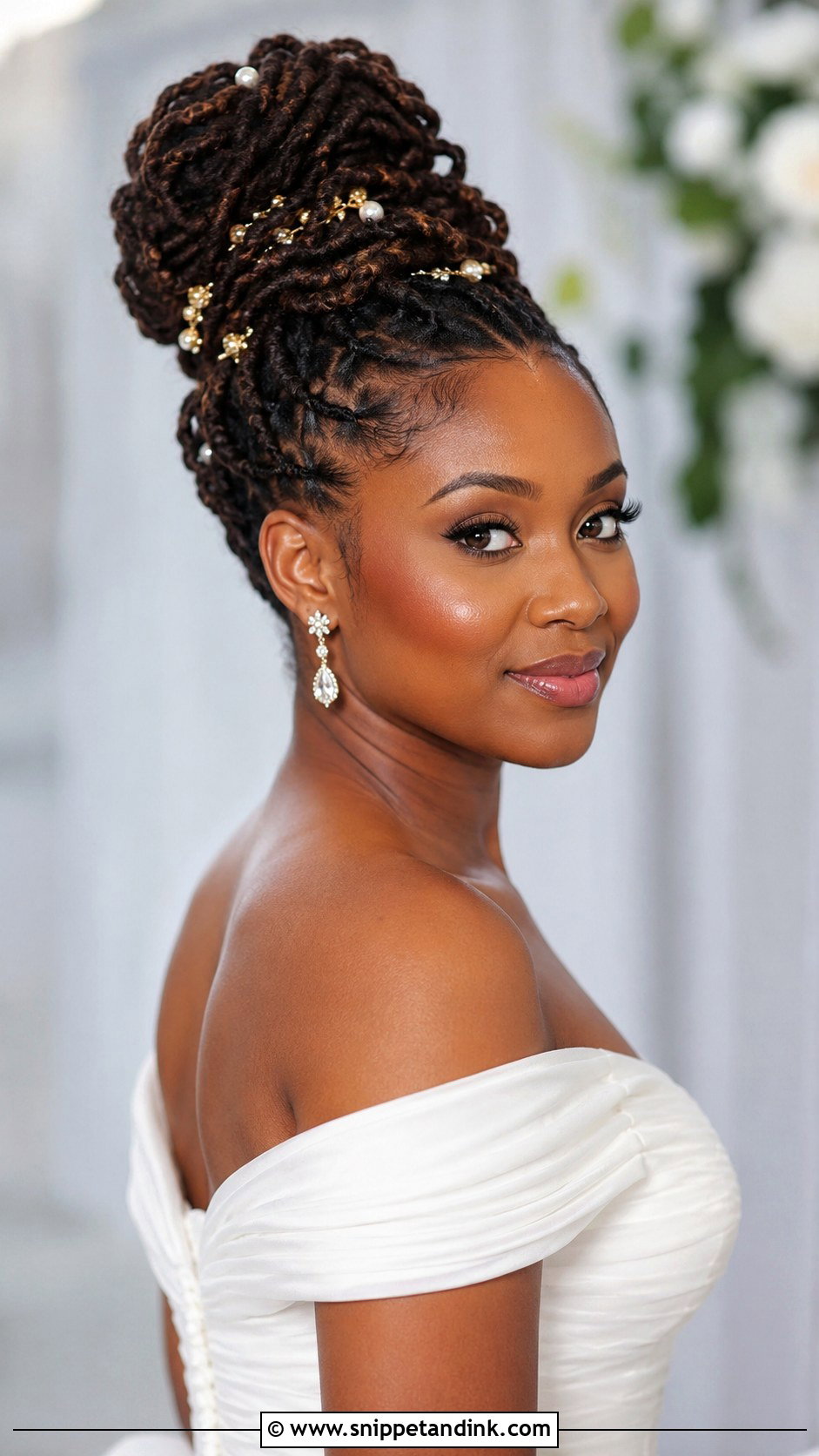 Loc Updo for Brides - Snippet and Ink - 30 Natural Hair Wedding Ideas