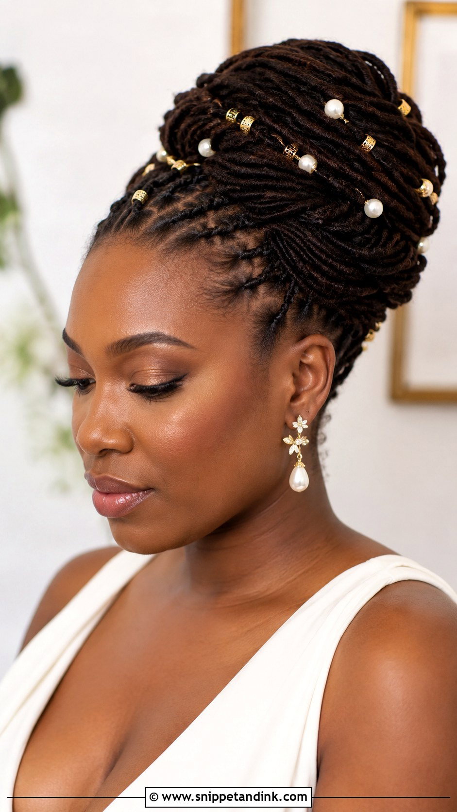 Loc Updo for Brides - Snippet and Ink - 25 Natural Hair Updo Wedding Ideas