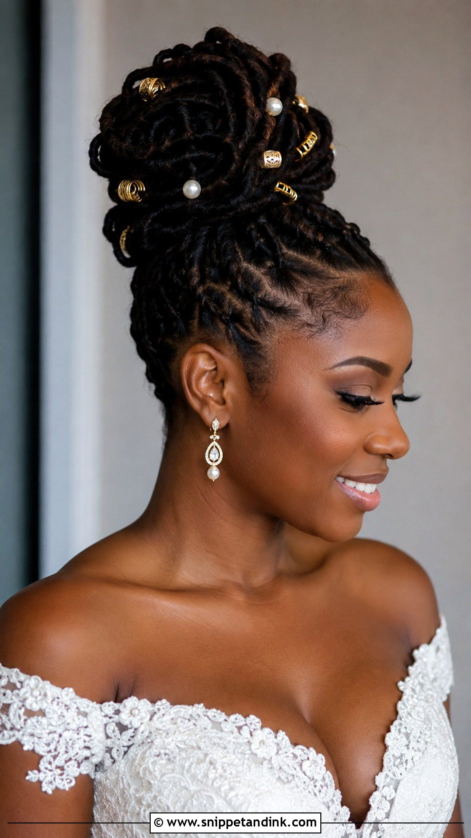 Loc Updo for Natural Brides - Snippet and Ink - 20 African Bridal Hairstyles Natural Hair Brides