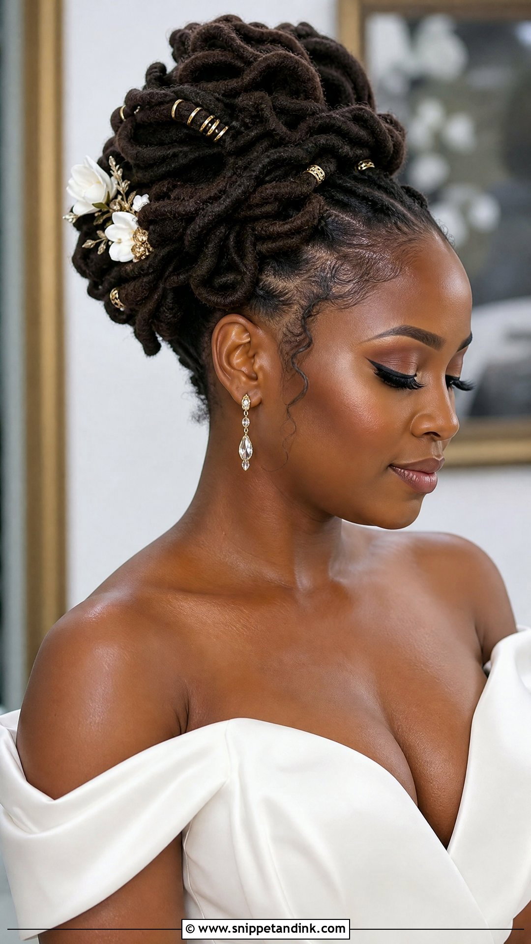 Loc Updo for Natural Hair Brides - Snippet and Ink - 20 Natural Hair Styles for Brides