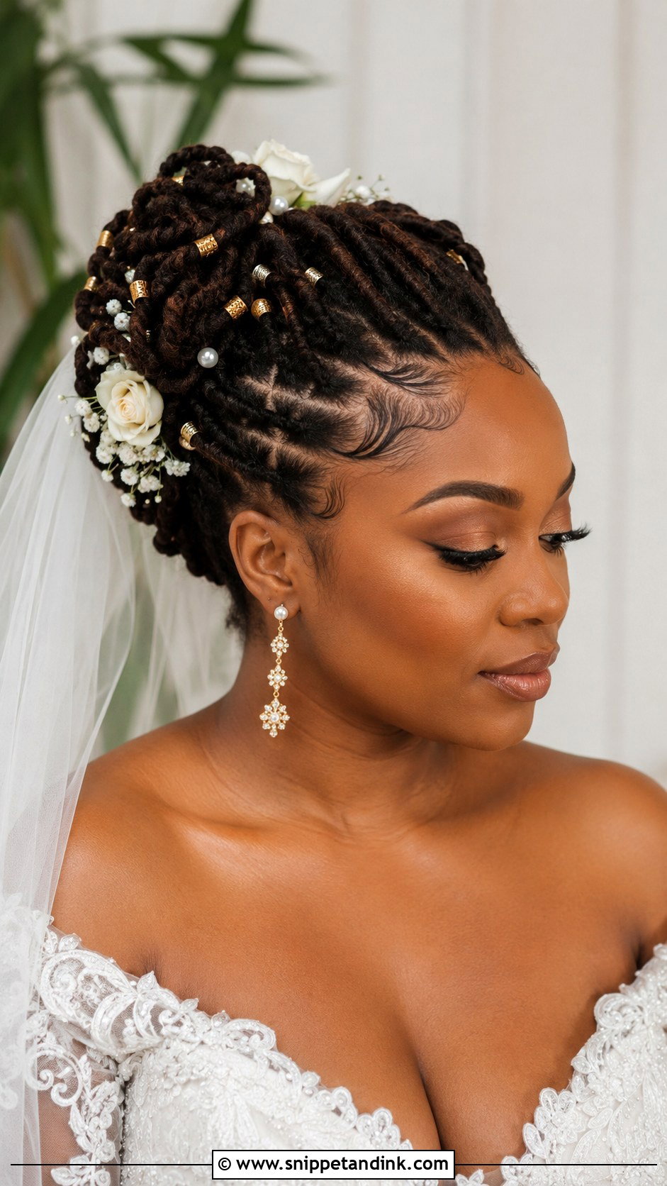 Loc Updo with Accessories - Snippet and Ink - 25 Bridal Hairstyles Black Women