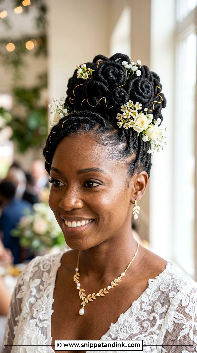 Loc Updo - Snippet and Ink - 20 Black Wedding Hair Ideas