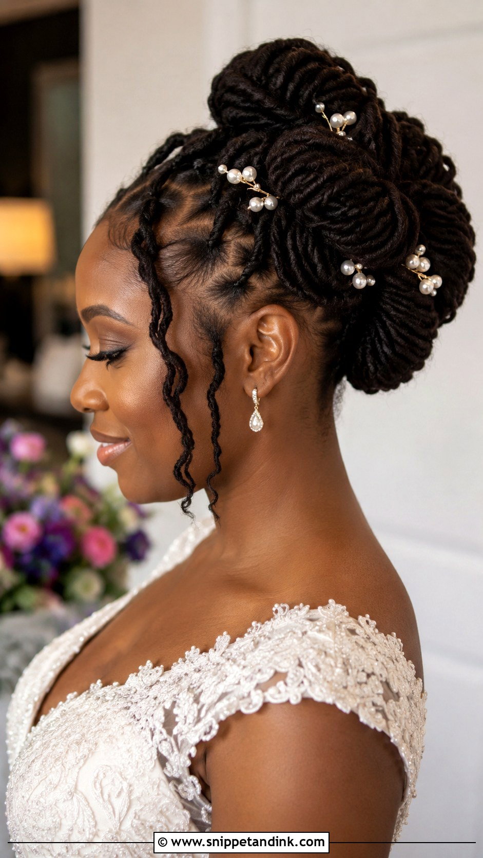 Loc Wedding Updo - Snippet and Ink - 20 Elegant Loc Styles Wedding Hairstyles