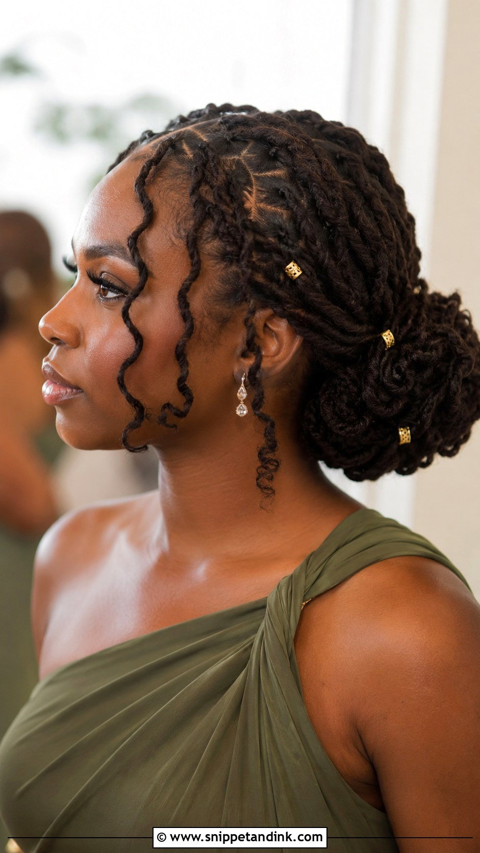 Locs Bridesmaid Hairstyle - Snippet and Ink - 25 Cute Bridesmaid Hairstyles