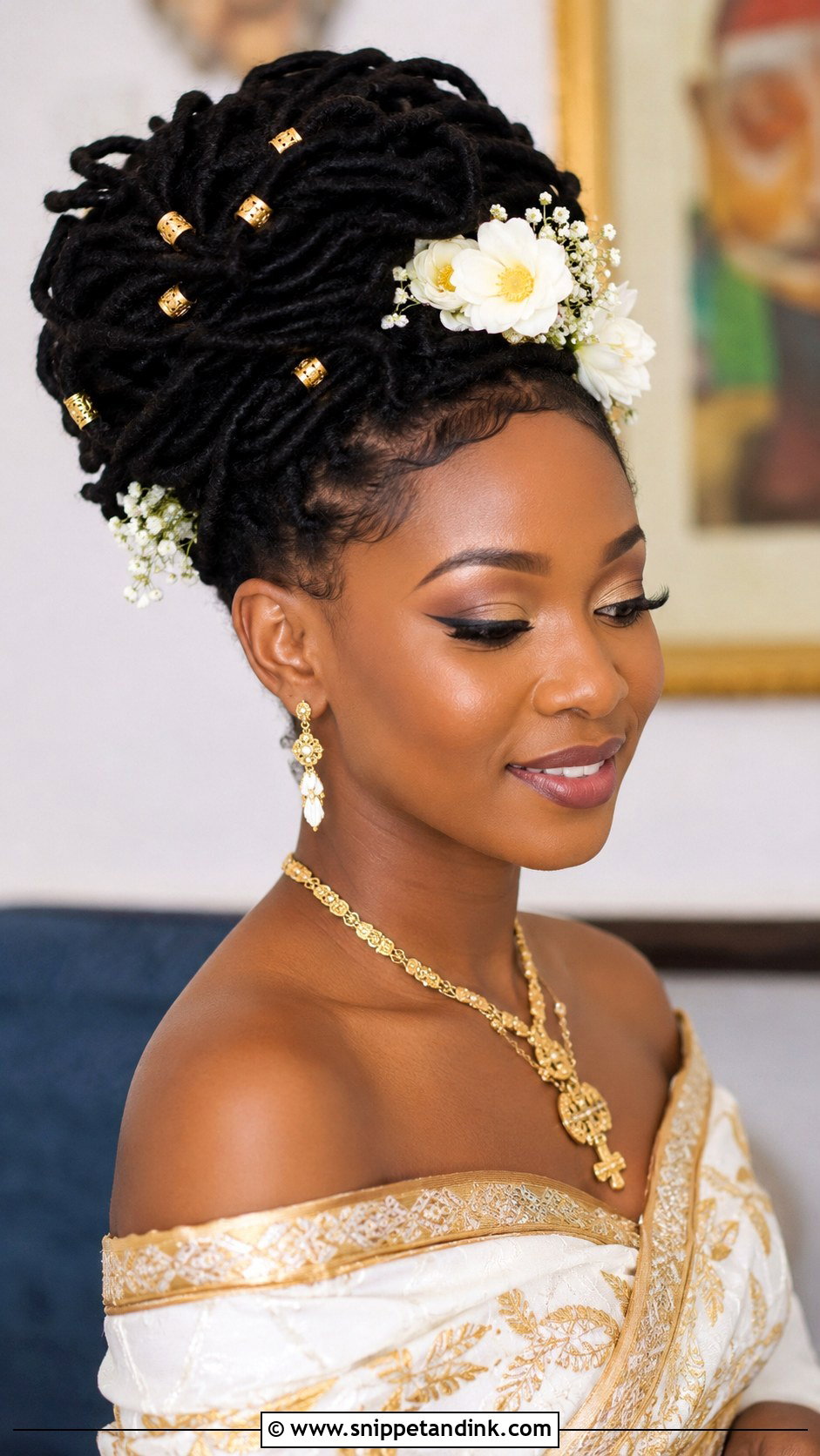 Locs Updo - Snippet and Ink - 20 African Bride Hairstyles