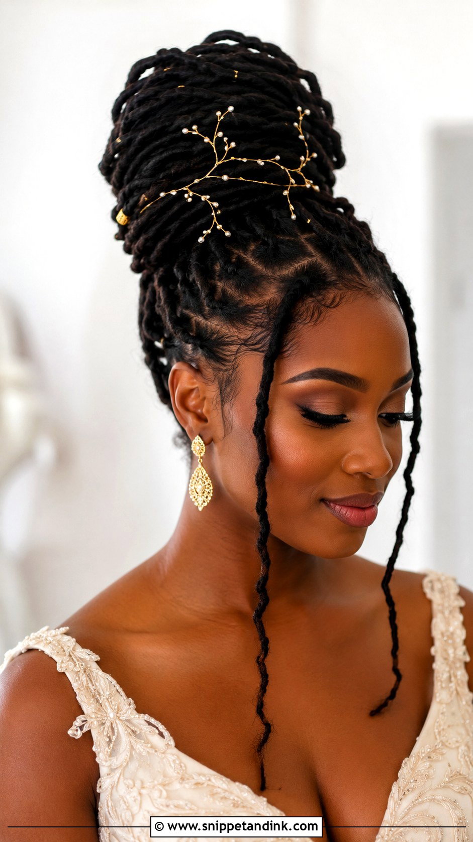 Locs Wedding Updo For Black Women - Snippet and Ink - 15 Wedding Hair Updo Black Women Ideas