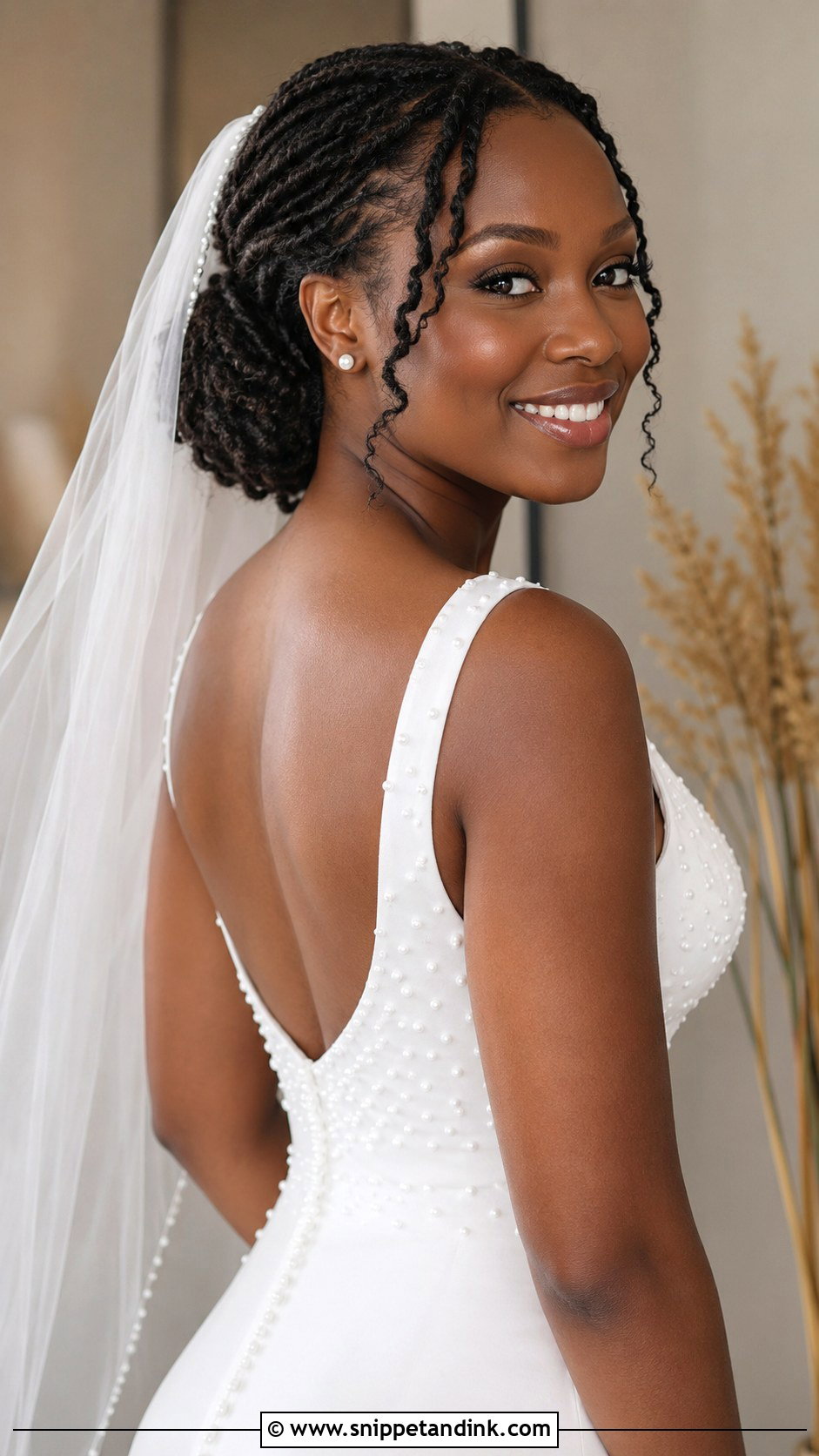 Locs With Veil - Snippet and Ink - 15 Wedding Locs Hairstyles Bridal Hair