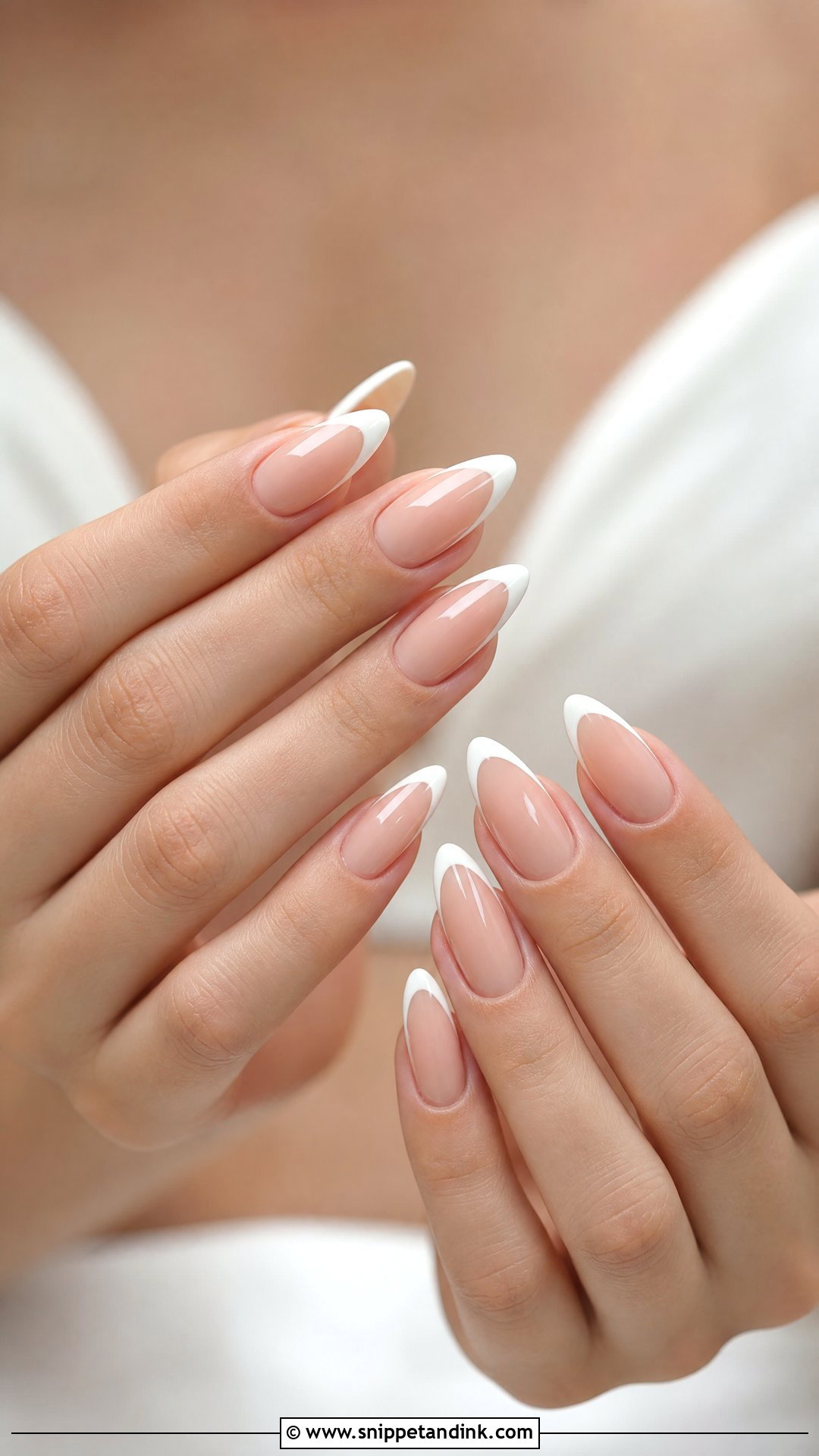 Long Almond Bridal Nails - Snippet and Ink - 25 Almond Shape Bridal Nails