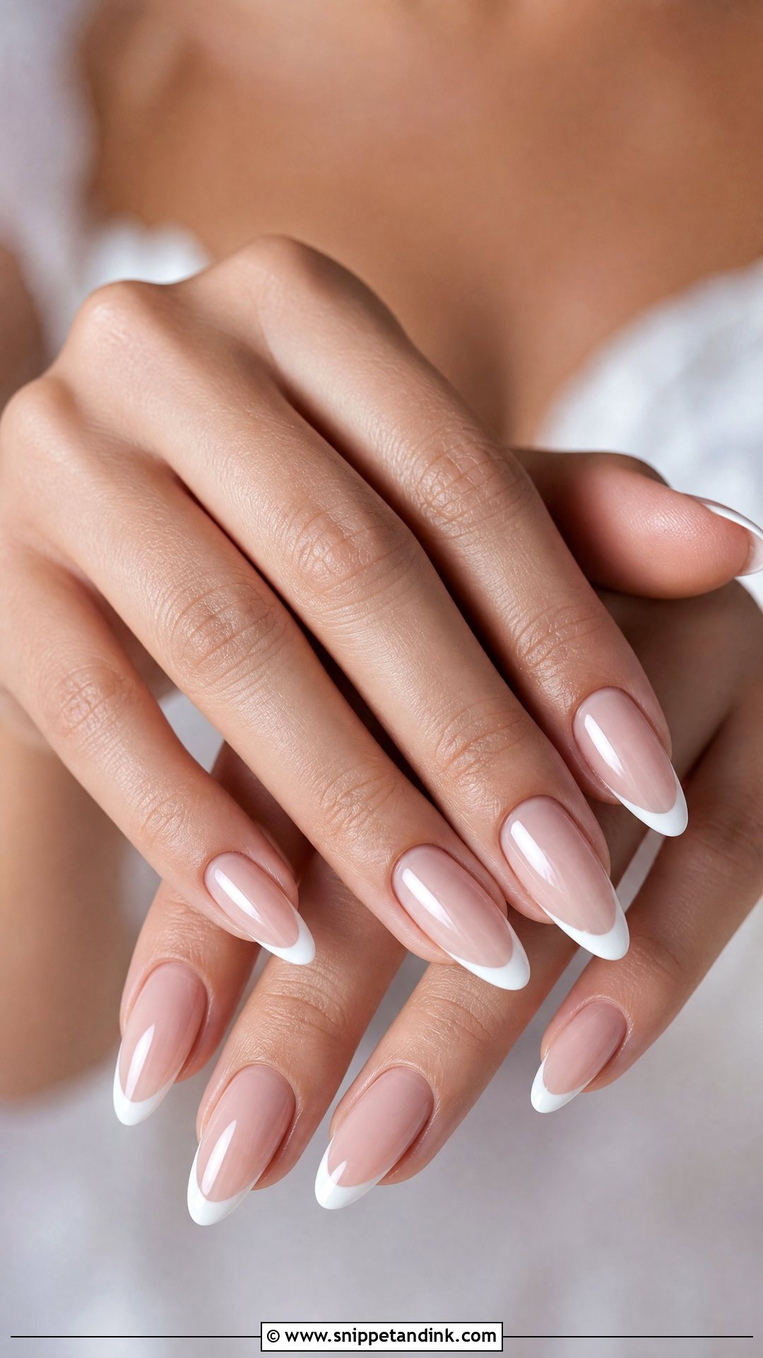Long Almond Bridal Nails - Snippet and Ink - 35 Bridal Nails Designs