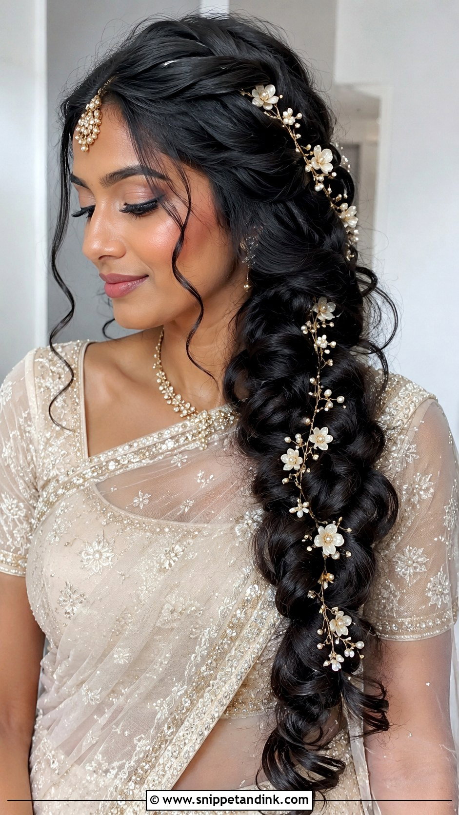 Long Black Hair Bridal Braid Wedding Hairstyle - Snippet and Ink - 15 Wedding Hairstyles for Long Black Hair