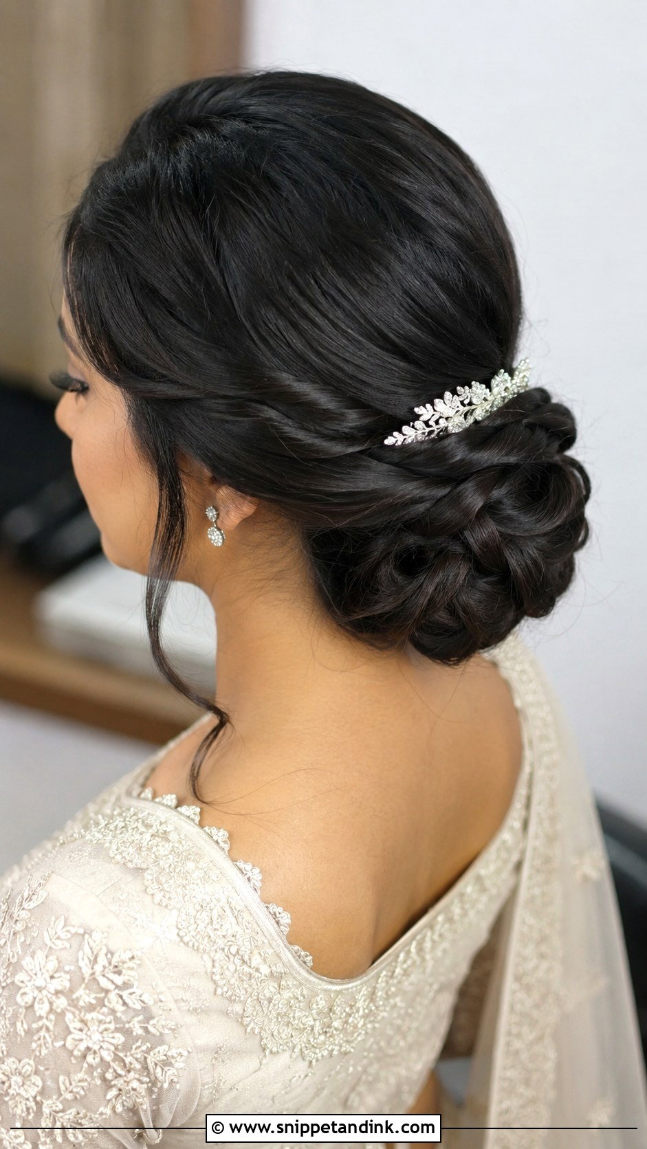 Long Black Hair Chignon Wedding Hairstyle - Snippet and Ink - 15 Wedding Hairstyles for Long Black Hair