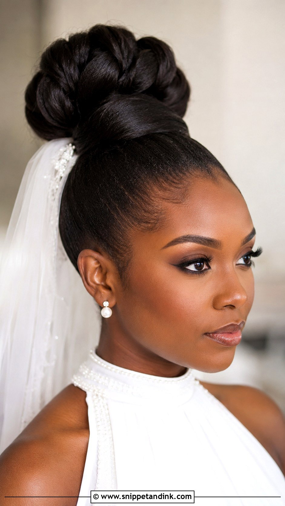Long Black Hair Low Bun Wedding Hairstyle - Snippet and Ink - 15 Wedding Hairstyles for Long Black Hair