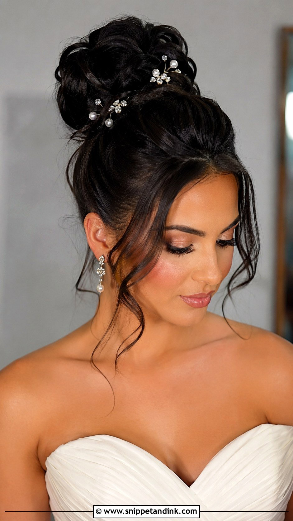 Long Black Wedding Hair With High Bun - Snippet and Ink - 15 Long Black Wedding Hair Ideas