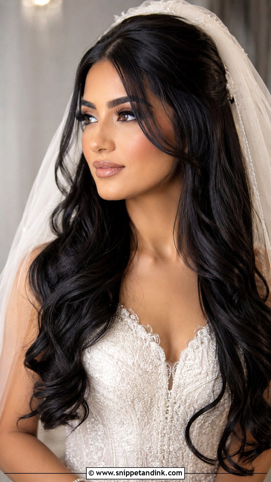 Long Black Wedding Hair With Veil - Snippet and Ink - 15 Long Black Wedding Hair Ideas