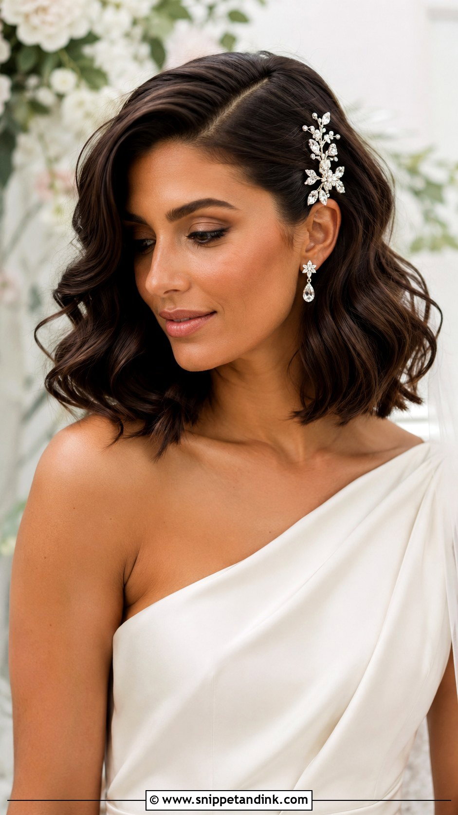 Long Bob Bridal Hair With Side Part - Snippet and Ink - 15 Long Bob Bridal Hair Ideas
