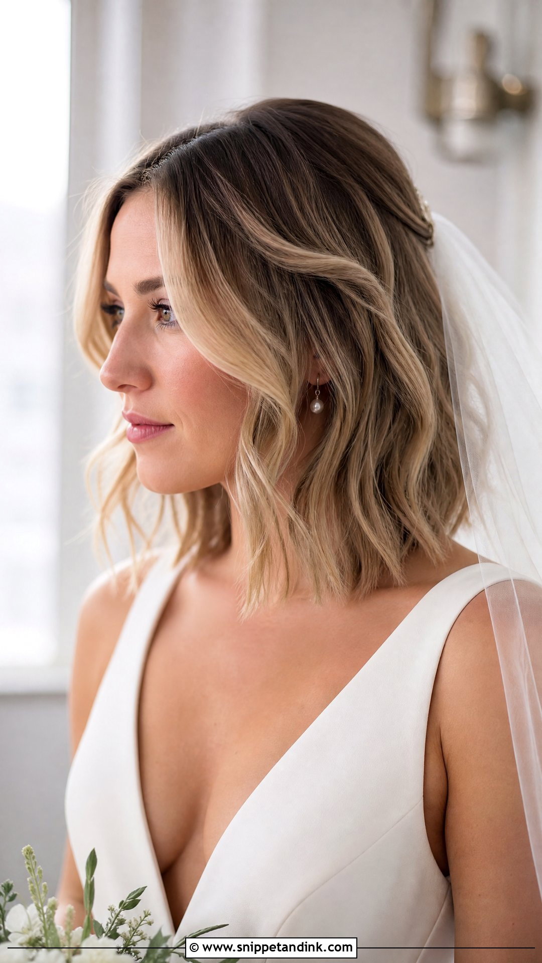 Long Bob Wedding Hair - Snippet and Ink - 20 Wedding Hair Bob Length Ideas