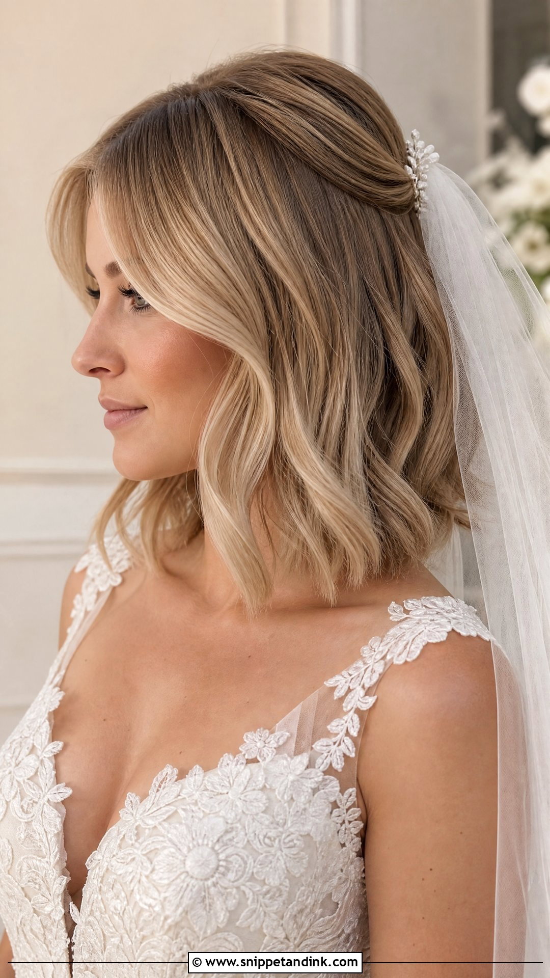 Long Bob Wedding Hairstyle - Snippet and Ink - 15 Bob Haircut Wedding Hairstyles