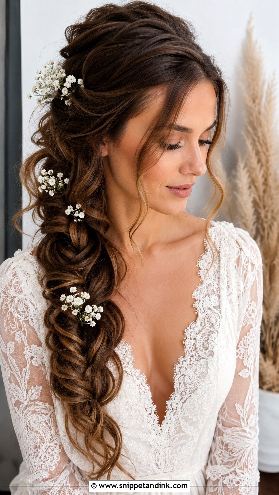 Long Braid Wedding Hairstyle - Snippet and Ink - 15 Hair Ideas for Wedding Bride