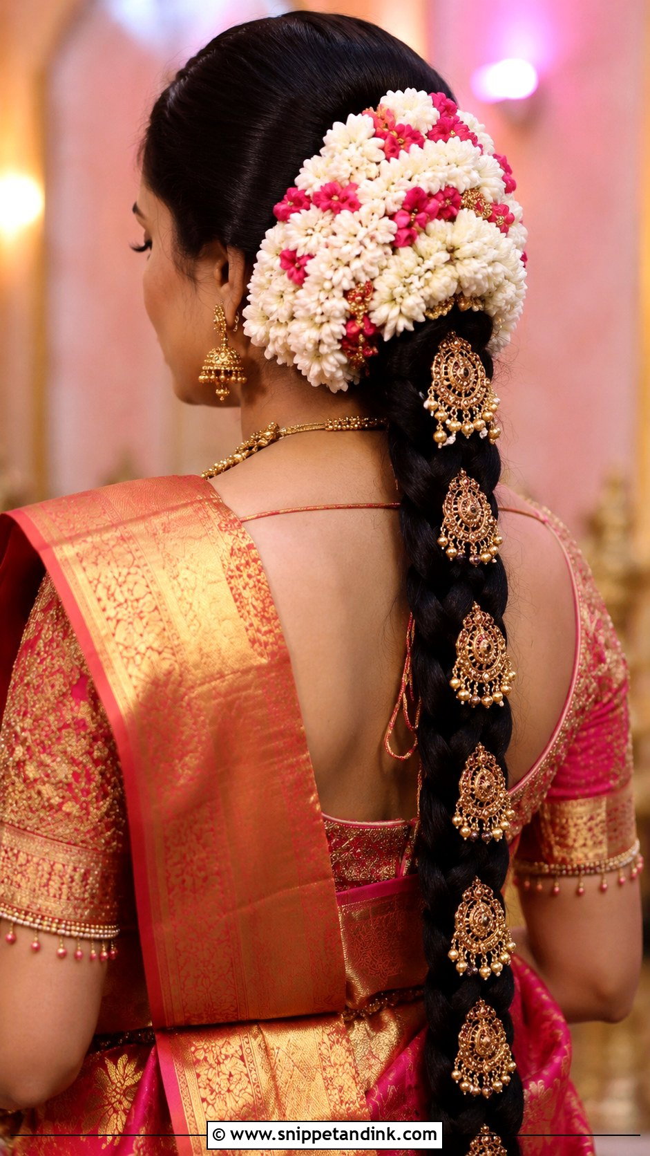 Long Braid With Jadanagam Jewelry - Snippet and Ink - 20 Desi Bridal Hair Ideas