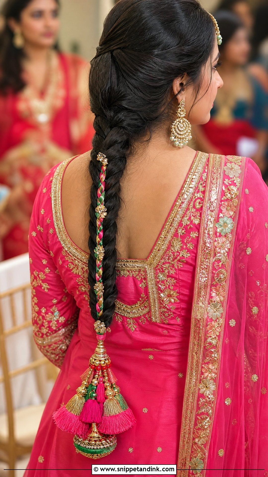 Long Braid With Paranda - Snippet and Ink - 15 Easy Hairstyles for Indian Wedding